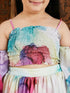 Girl's Multicolor Printed Satin Two Piece Set
